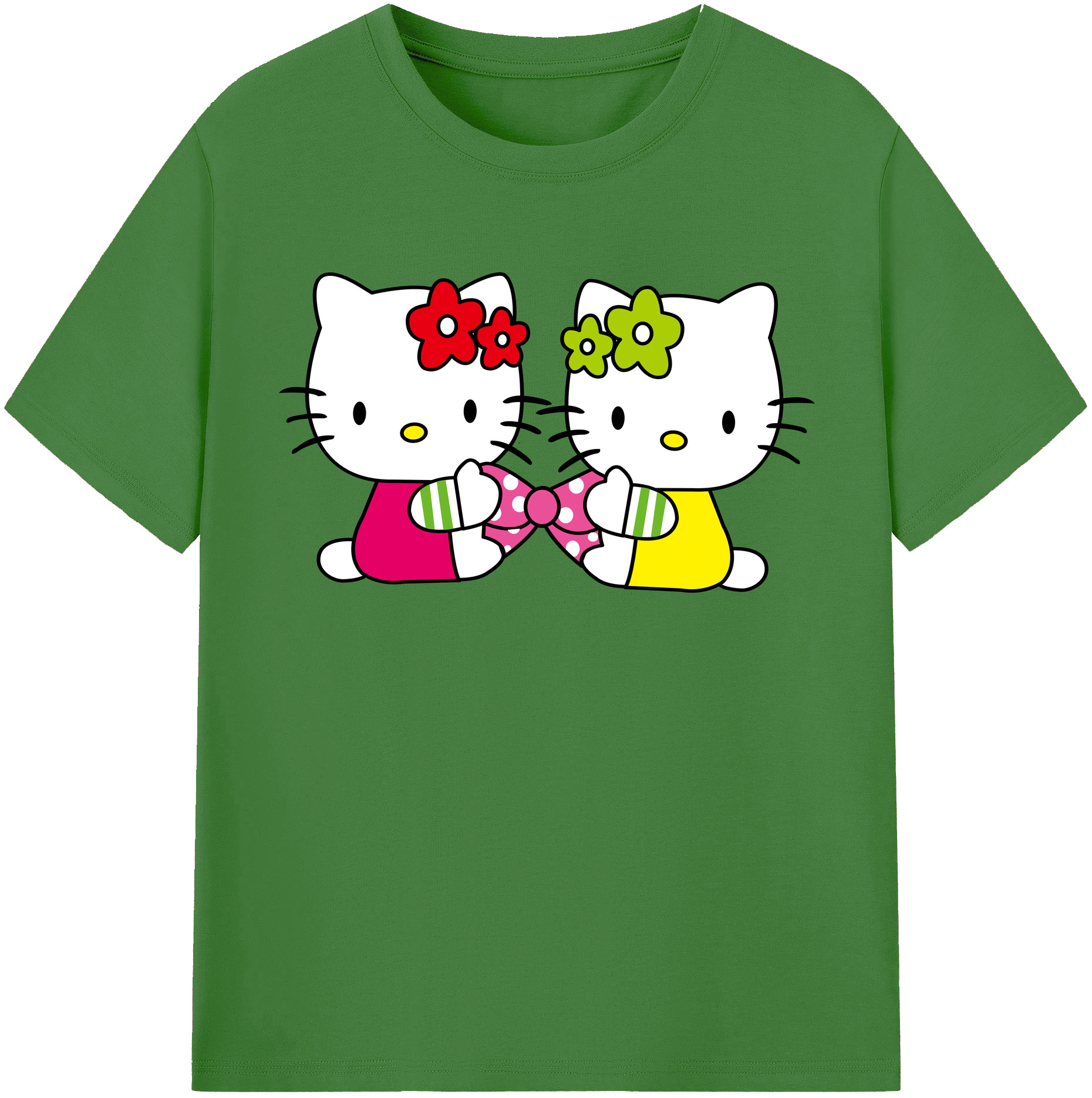 （画像用） Hello Kitty ハローキティ レディースカジュアルプリントTシャツ（綿100％）